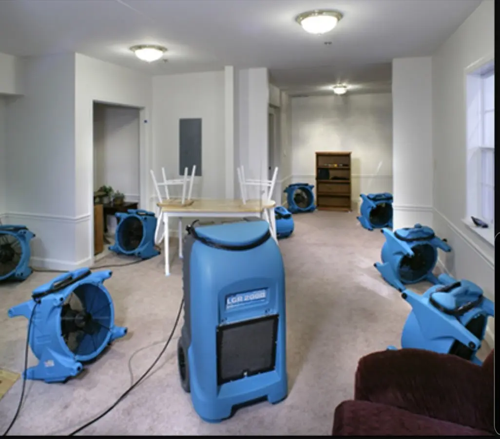 Air movers and dehumidifier setup for Water Extraction & Removal in Albany